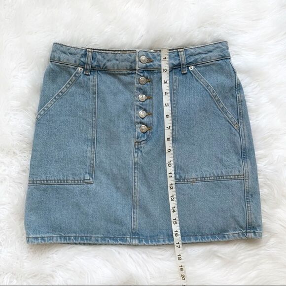 TOPSHOP Denim Button Mini Skirt! - Picture 2 of 6